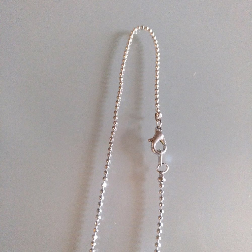 Turquoise Rhinestone Heart & Ribbon Necklace - Picture 6 of 6